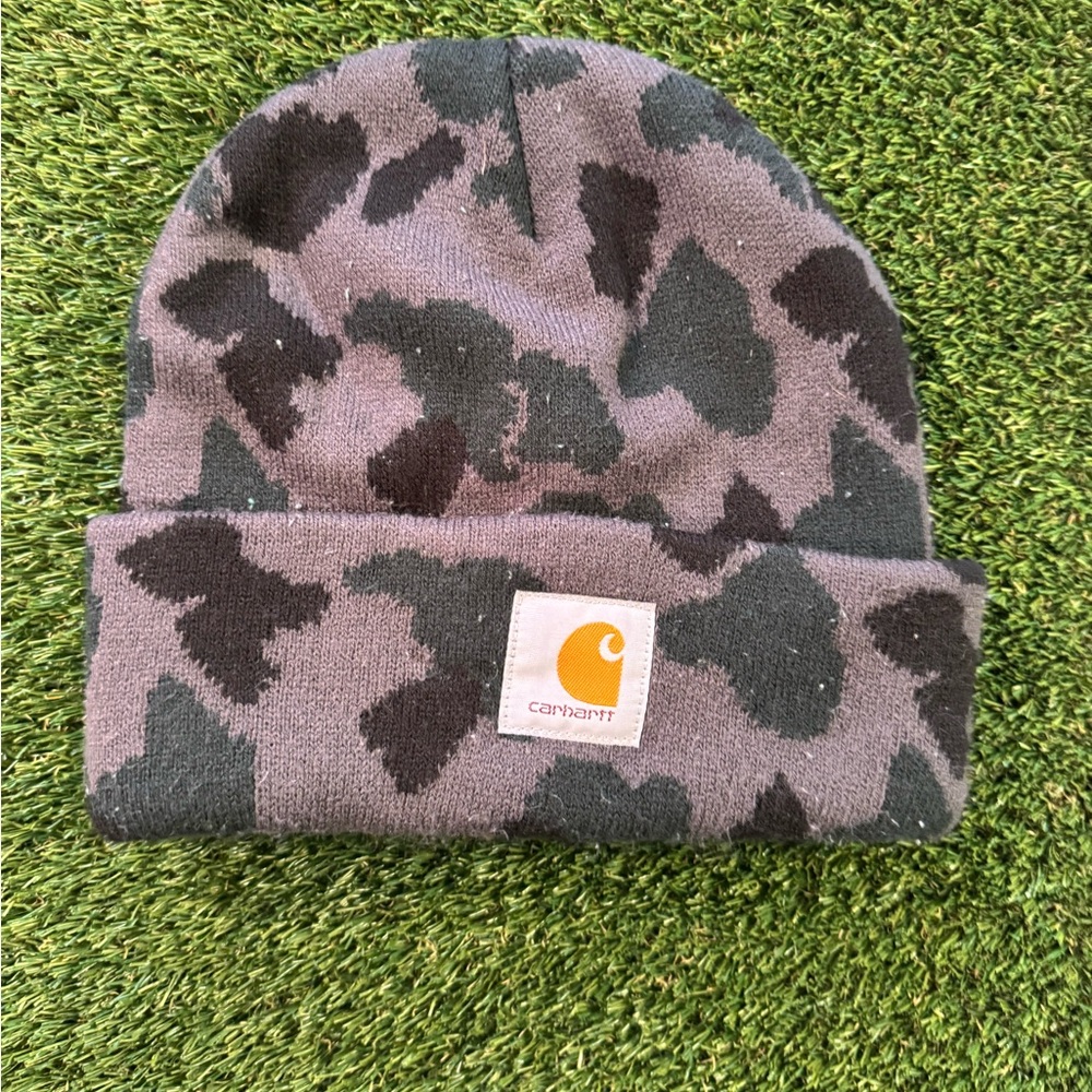 Carhartt Gray and Black Camo Beanie